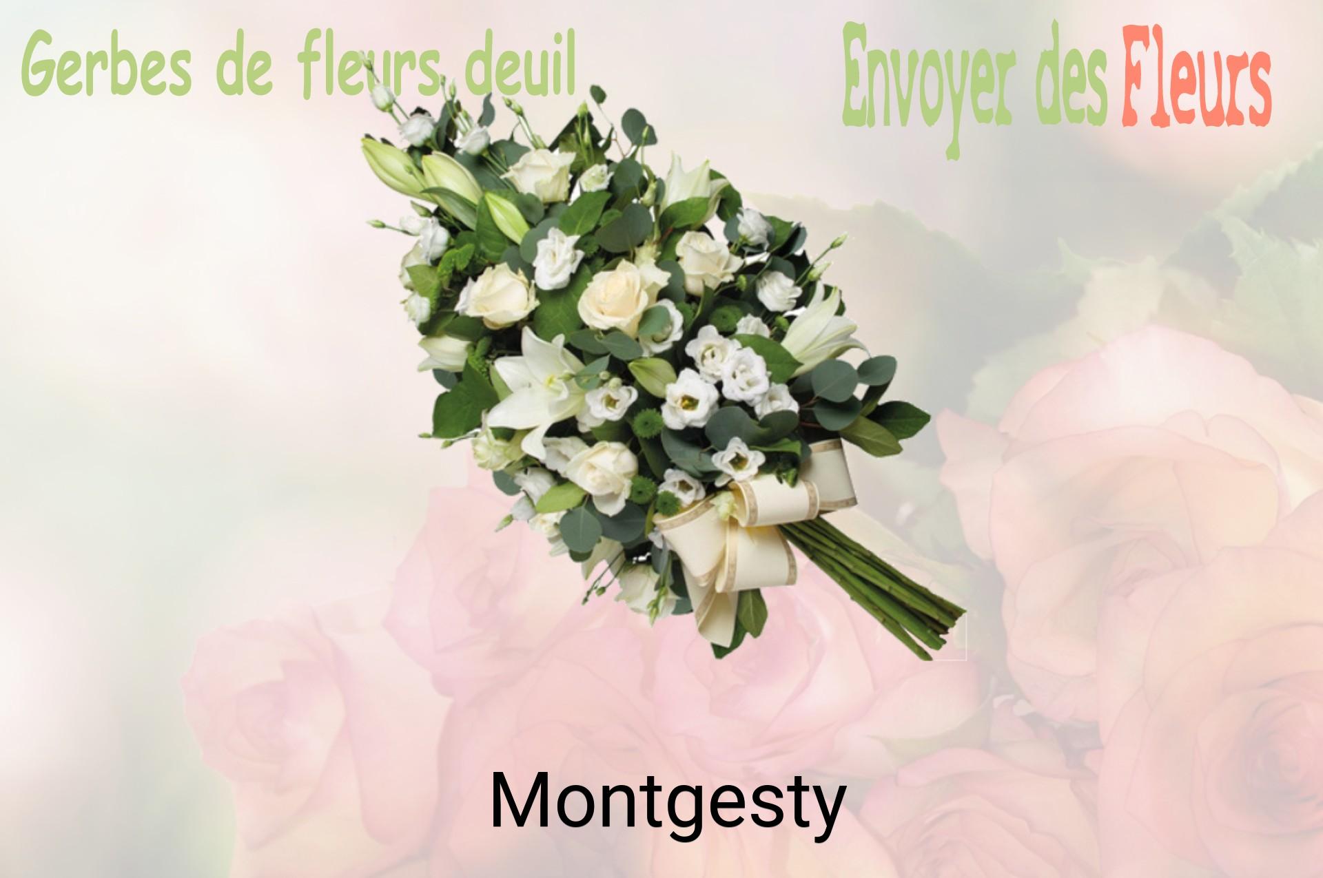 Gerbe de fleurs de deuil livrée à Montgesty